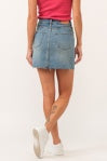 High Rise Frayed Hem Skirt - Greige Goods