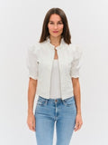 Ruffled Puff Sleeve & Collar Jacket - Greige Goods