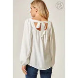 Square Neck Woven Top - Greige Goods