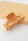 Checkered Claw Hair Clip - Greige Goods