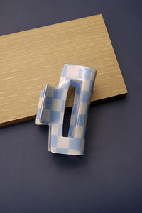 Large Checker Claw Clip - Greige Goods