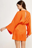Kimono Satin Mini Dress - Greige Goods