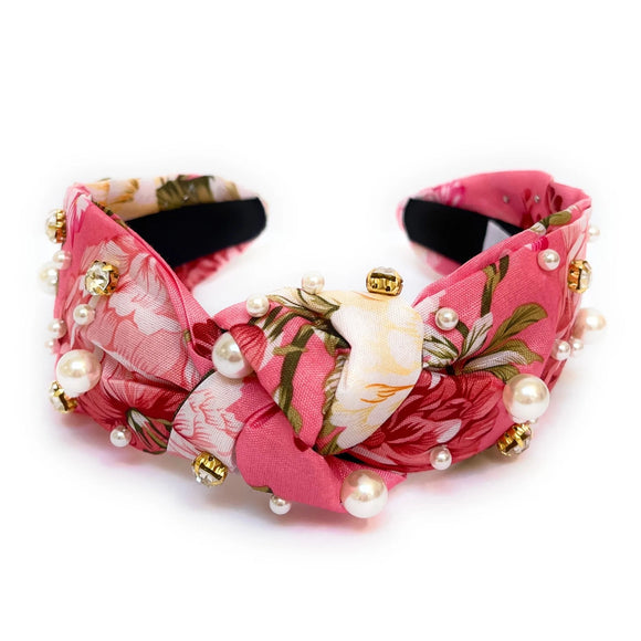 Floral Embellished Knot Headband - Greige Goods