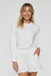 Murray Eyelet Embroidery Top - Greige Goods