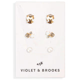 Cleo Boxed Earring Trio - Greige Goods